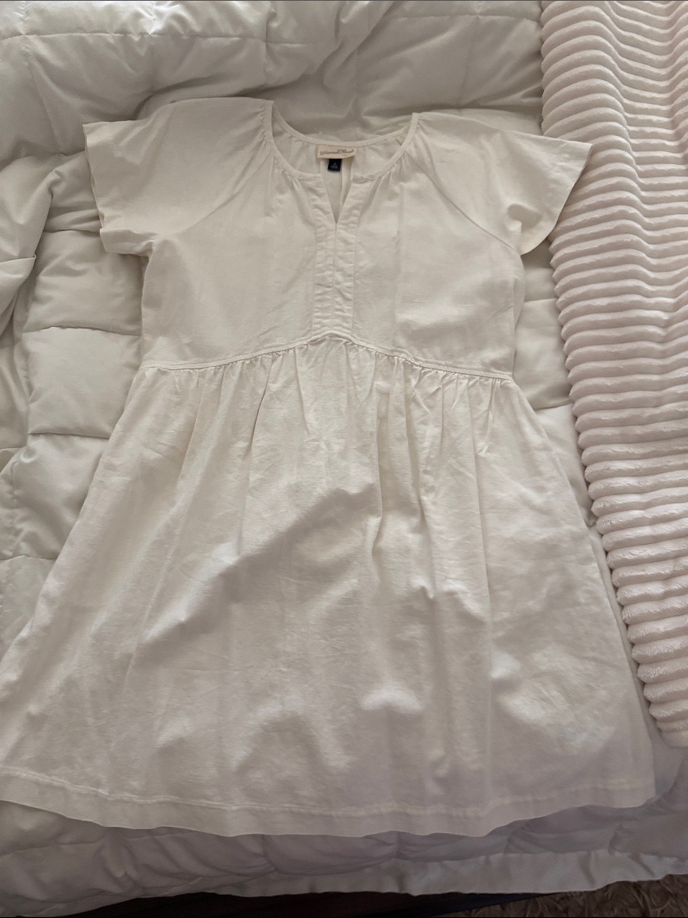 Universal Thread White Cotton Short-Sleeve Tea Dress